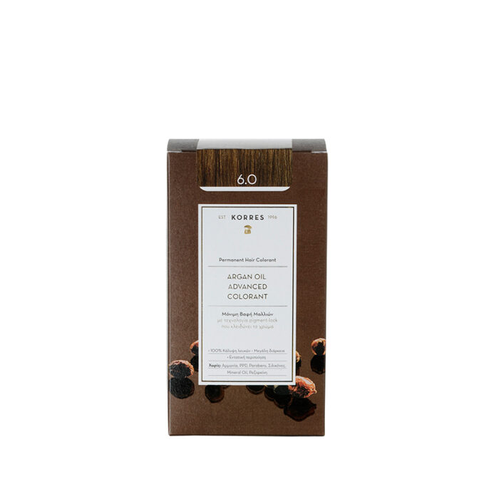 KORRES ΒΑΦΗ ΜΑΛΛΙΩΝ ARGAN OIL Advanced Colorant 6.0 ΞΑΝΘΟ ΣΚΟΥΡΟ