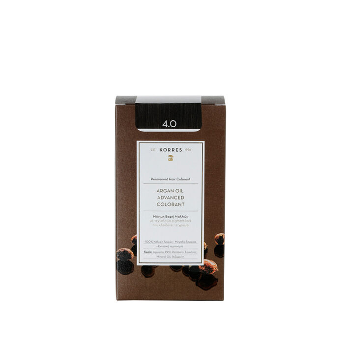 KORRES ΒΑΦΗ ΜΑΛΛΙΩΝ ARGAN OIL ADVANCED COLORANT 4.0 ΚΑΣΤΑΝΟ