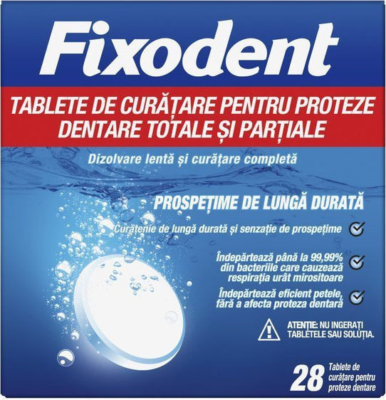 FIXODENT ΤΑΜΠΛΕΤΕΣ ΚΑΘΑΡΙΣΜΟΥ ΓΙΑ ΤΕΧΝΗΤΗ ΟΔΟΝΤΟΣΤΟΙΧΙΑ