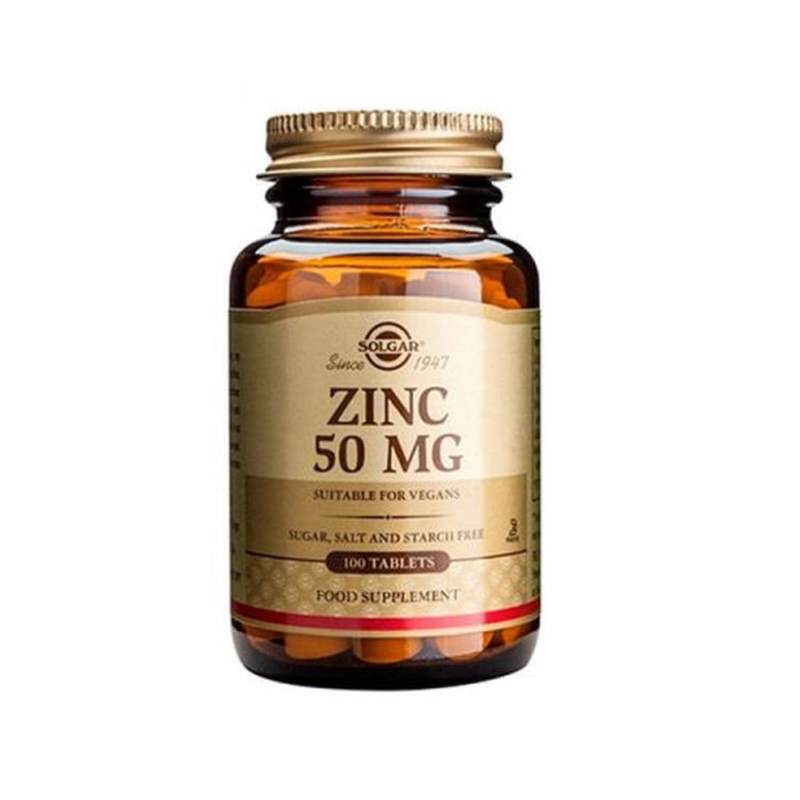 SOLGAR ZINC GLUCONATE 50mg 100tablets