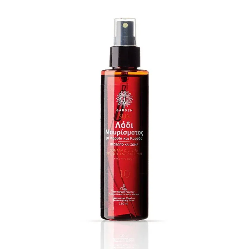 SUNTAN OIL FACE/BODY WALNUT AND COCONUT SPF10 150ml