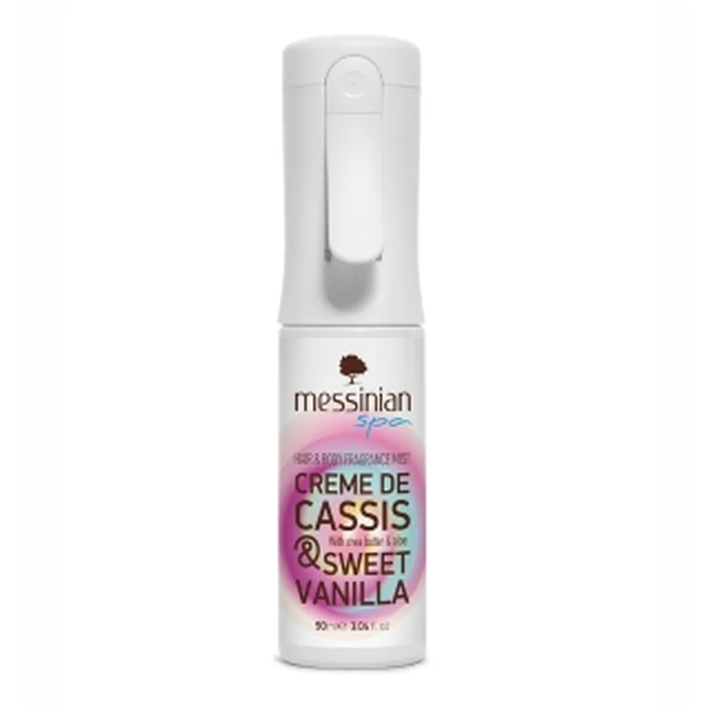 messinian spa creme cassis & sweet vanilla MESSINIAN SPA CREME DE CASSIS& SWEET VANILLA HAIR & BODY FRAGRANCE MIST
